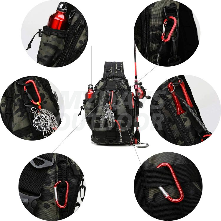Sacs à dos d'épaule de pêche multifonctionnels, sac de rangement d'équipement MDSFB-4 