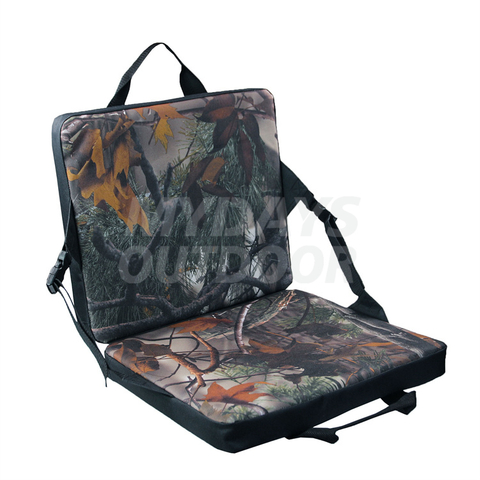 Nueva silla de cojín de asiento de estadio portátil de camuflaje con hojas 3D con soporte trasero para viajes Camping caza MDSHA-9