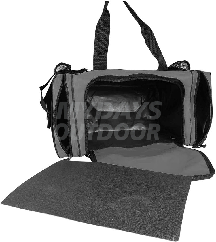 Bolsa de lona transpirable con bolsillos frontales dobles de malla, bolsa de viaje deportiva para gimnasio, MDSSD-1