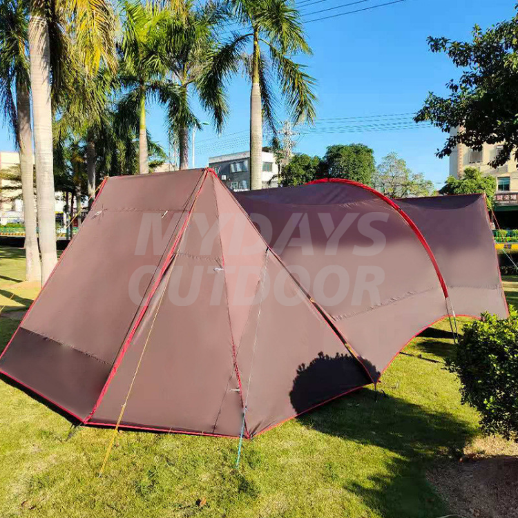 オックスフォード UV50+ 生地キャンピングカーテント キャンプタープ 8 人用 MDSCT-4