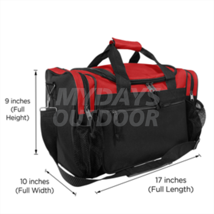 Bolsa de lona transpirable con bolsillos frontales dobles de malla, bolsa de viaje deportiva para gimnasio, MDSSD-1
