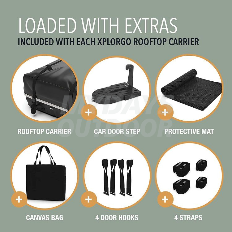 Vandtæt ingen stativ påkrævet med vores Car Rooftop Cargo Carrier Bag MDSCR-1