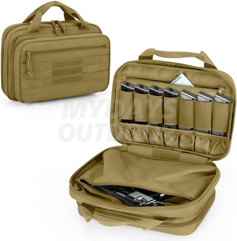 Tactical Gun Range Bag med 2 håndvåpen kapasitet, myk pistolkasse for håndvåpen MDSHR-4