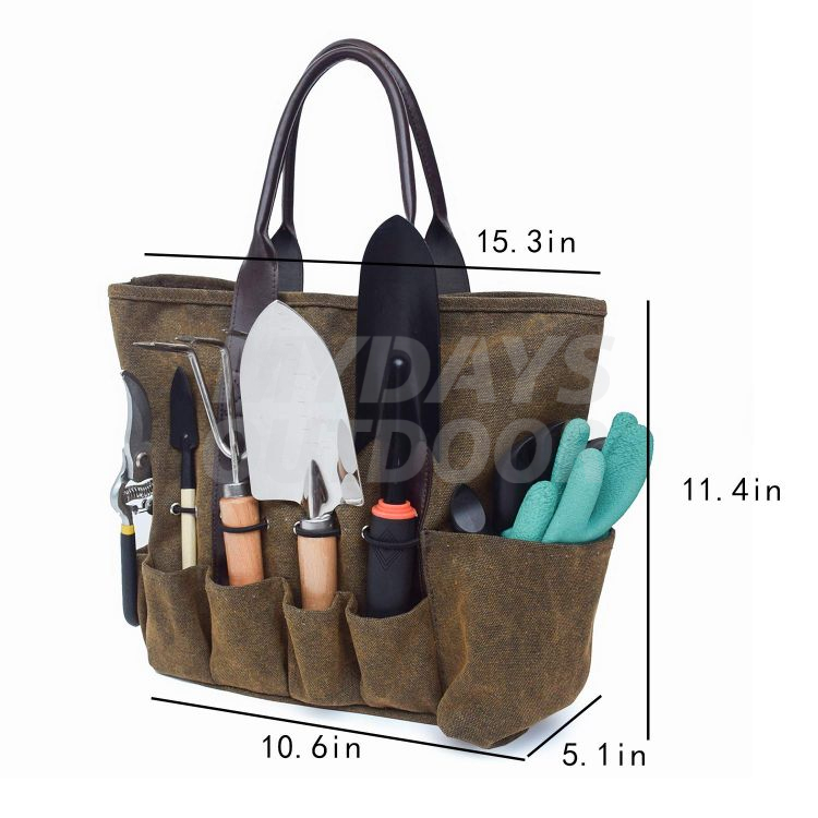Bolsa de lona para herramientas de jardín, bolsa de jardinería resistente MDSGG-3