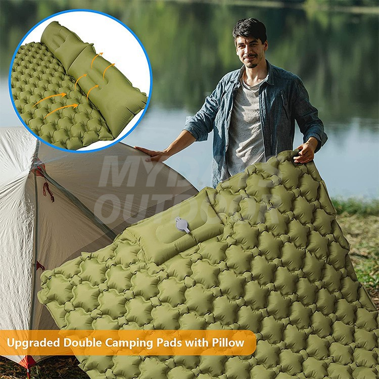Självuppblåsande Camping liggunderlag - Ultralätt campingmatta med kudde MDSCM-20
