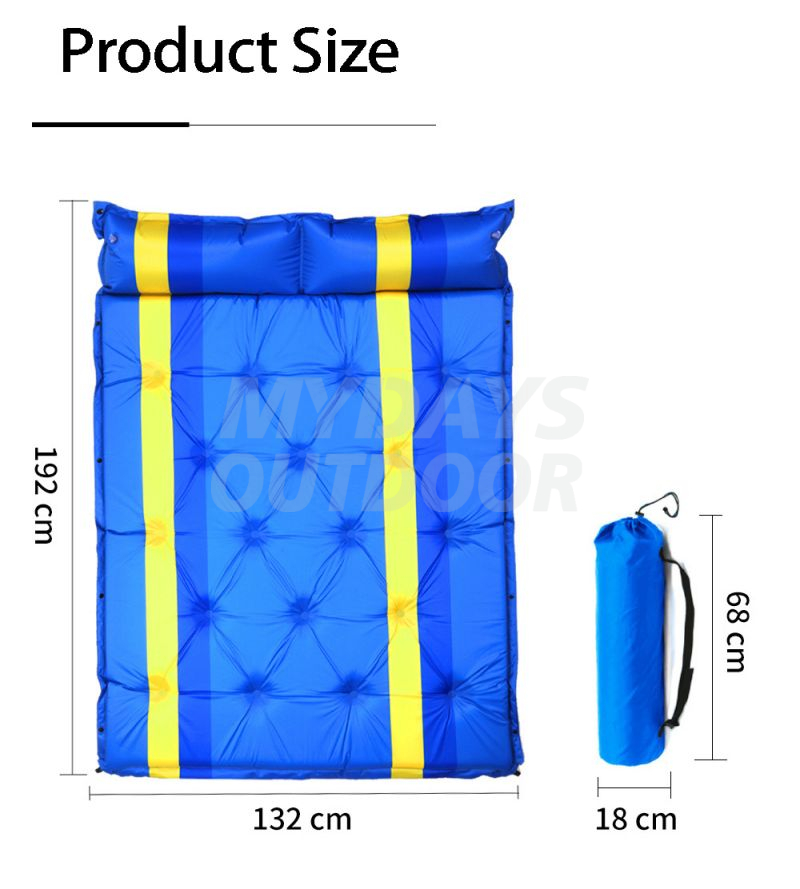 Puhallettava makuualusta telttailua varten tyynyllä MDSCM-23