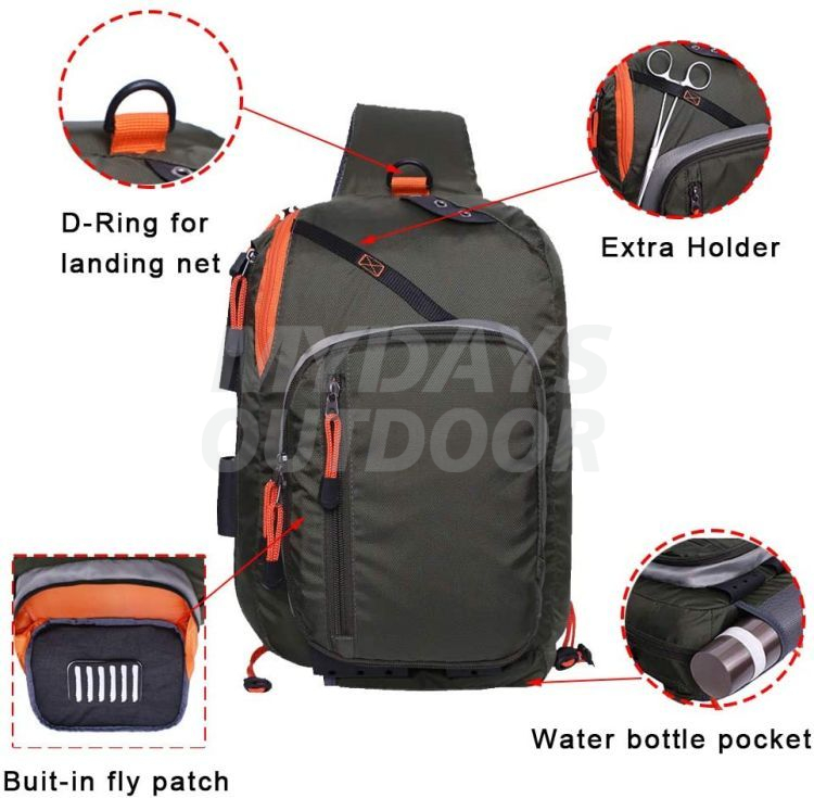 Paquetes de eslingas de pesca, bolsa de equipo de pesca con mosca, bolsa de hombro de almacenamiento para aparejos, MDSFS-2 