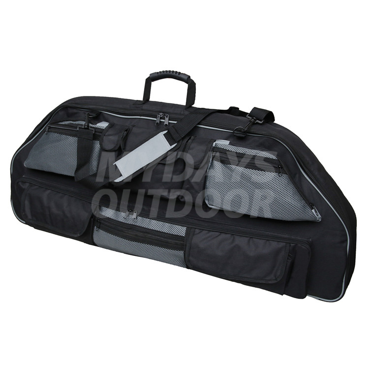 Takedown Compoundbogen-Koffer für den Außenbereich, Schwarz, Bogenhalter, weiche Tragetasche für Bogenschießen, MDSHO-3