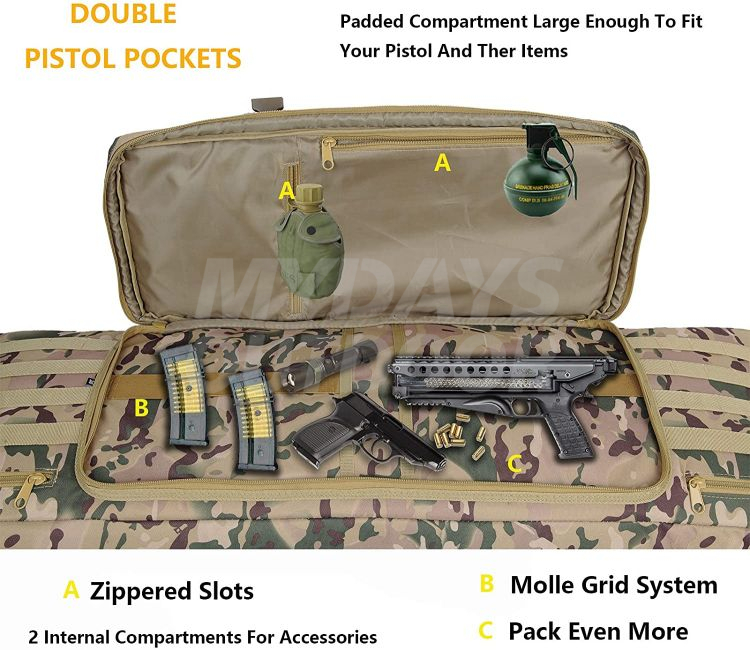 Blød riffeltaske Taktisk dobbelt riffelpistoltaske Lang pistolkasse MDSHG-2