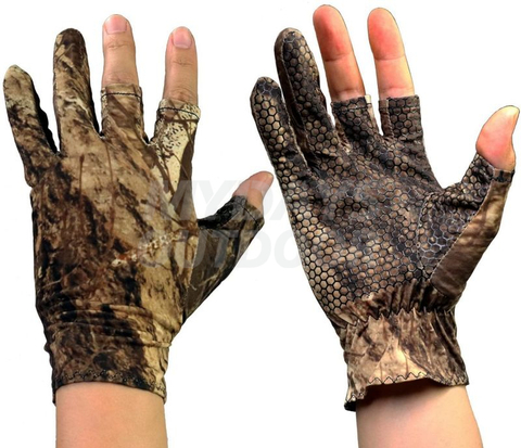 Guantes de caza de camuflaje, guantes sin dedos, protección solar antideslizante profesional, MDSHA-18