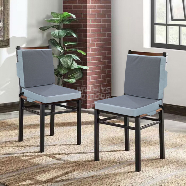 Komfortabelt sæt med 2-pack sædepuder med bindebånd indendørs/udendørs puder MDSCM-39