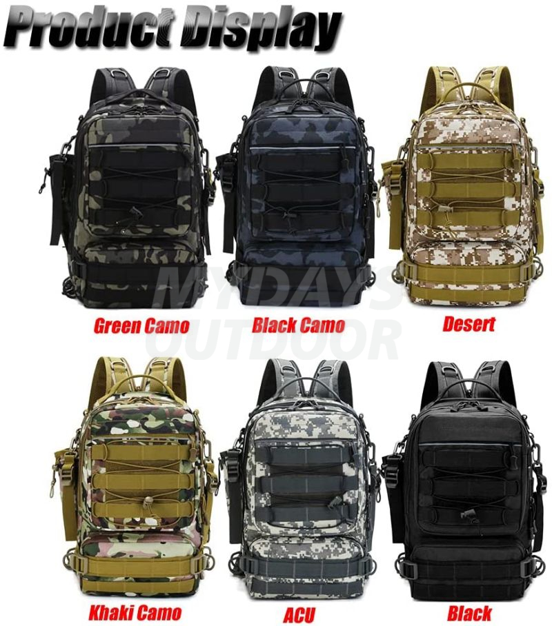 Fishing Tackle Backpack Storage Bag Fishing Gear Bags with Rod Holder MDSFB-7