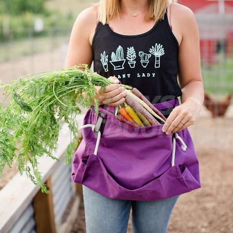 Delantales para cinturón de herramientas de jardinería y cosecha con bolsillos de almacenamiento y bolsa de lona MDSGA-7