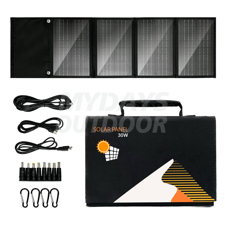 30W Portable Solar Panel Charger with 3 Foldable Panel MDSC-1