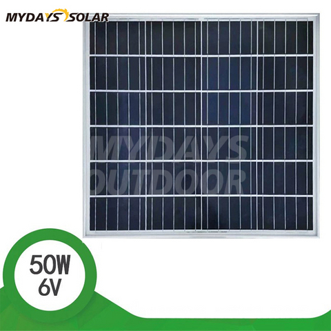 Panneau solaire en silicium polycristallin, cadre en aluminium personnalisé, petite puissance PV 50W, MDSP-6