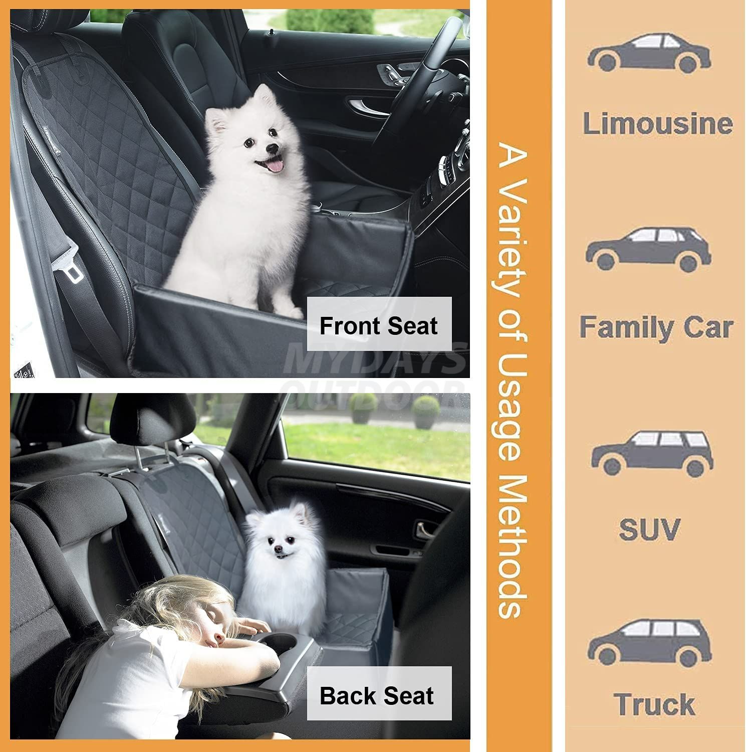 Pets Hammock with Hard Boards for Front Seat MDSCC-002