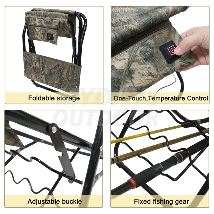 Aquatic Plant Camouflage Fishing Heated Folding Chair (9)