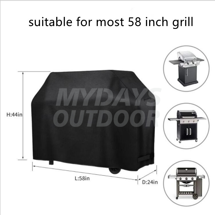 All Season Grill Cover 58 tum BBQ Gas Grill Cover Vattentätt UV och blekningsbeständig UV Resistant Materia MDSGC-6