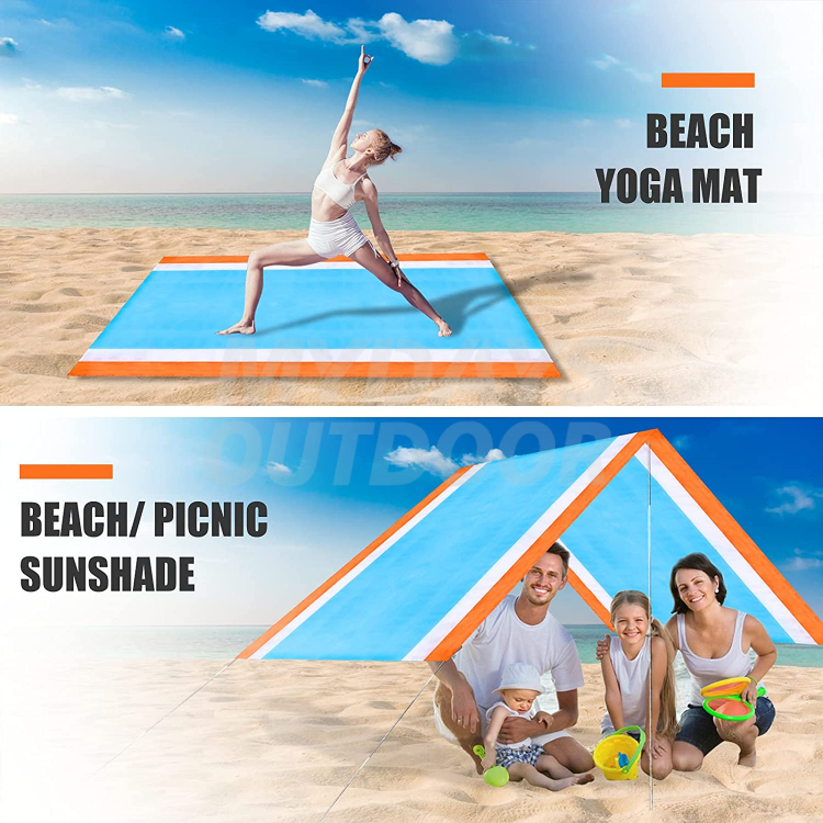 Strand-Campingdecke, sanddicht, übergroße Strandmatte, wasserdicht, leicht, Picknick-Matte MDSCM-4