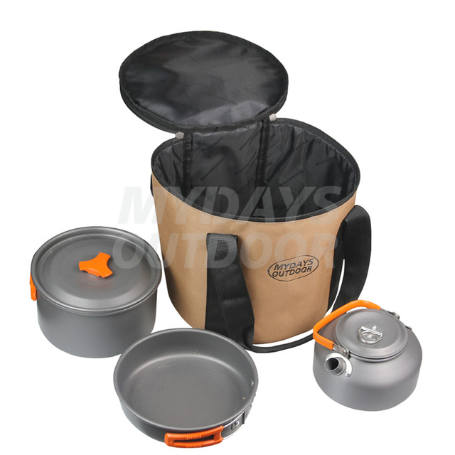 Bolsa de almacenamiento para ollas de acampada, plegable, reutilizable, impermeable, portátil, a prueba de polvo, MDSCO-14