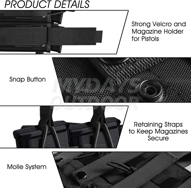 Open-Top Molle Double/Triple Magazine Tactical Mag Pouch voor geweer en pistool MDSTA-9