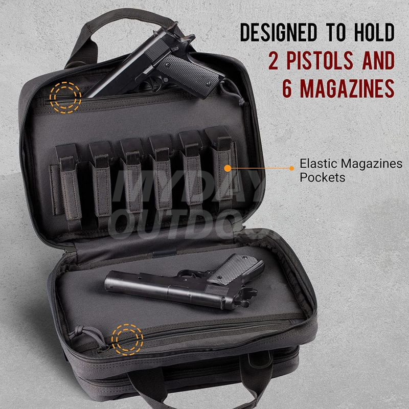 Tactical Gun Range Bag Double Scoped Handgun Firearm Case Pistol Bag MDSHR-11