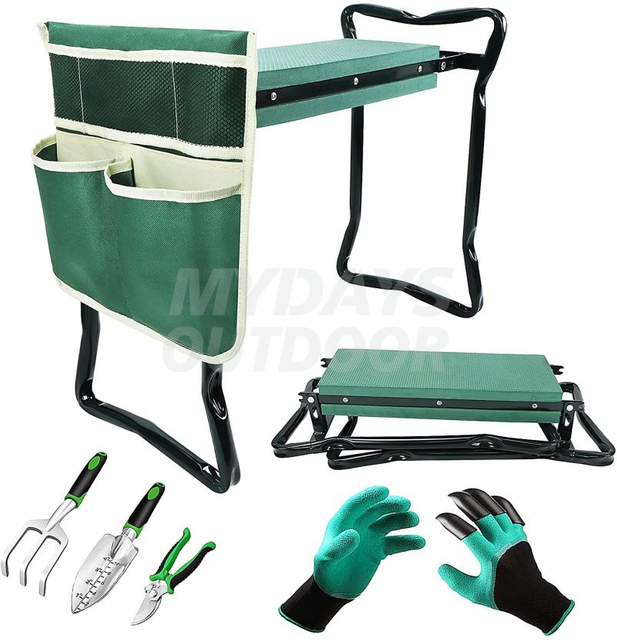 Rodilla y asiento de jardín con bolsa de herramientas, banco de jardín, almohadilla de espuma EVA gruesa, MDSGO-4