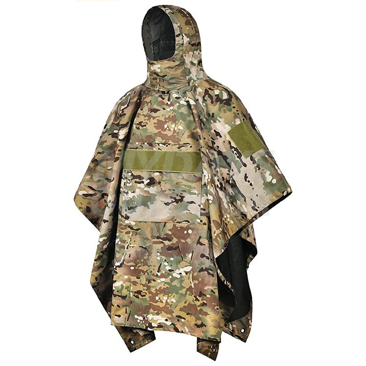 Military Style Poncho Multi Use Rip Stop Rain Tactical Poncho supplier