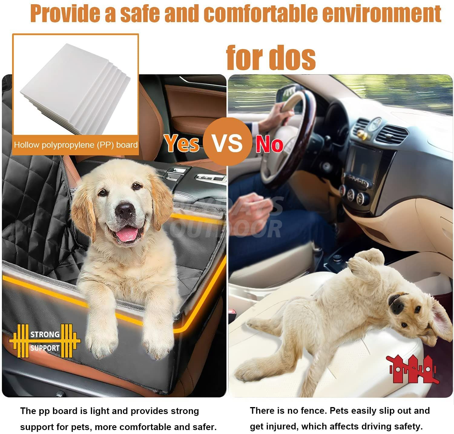 Pets Hammock with Hard Boards for Front Seat (7)