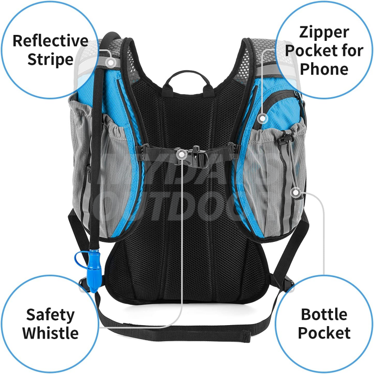 Hydration Running Vest Pack with 2L Water Bladder Lightweight Insulated Backpack for Trail Biking Hiking Cycling MDSSV-6