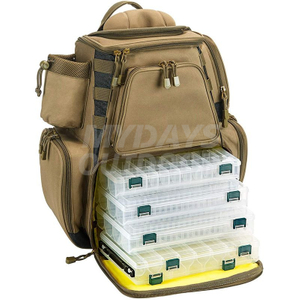 Fishing Tackle Backpack with 4 Trays Storage with Protective Rain Cover MDSFB-6