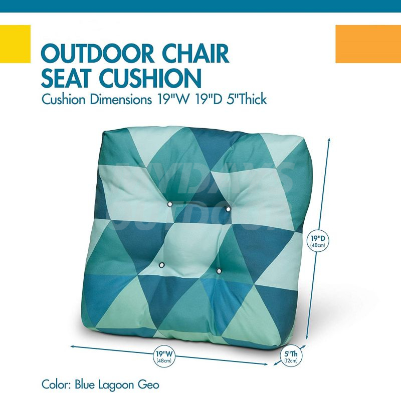 Water-Resistant 19 x 19 x 5 Inch Indoor Outdoor Seat Cushions MDSGE-2