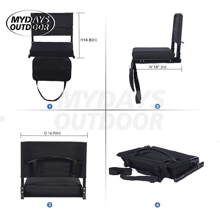 Heated Stadium Seat for Bleachers with Back Support MDSCS-34