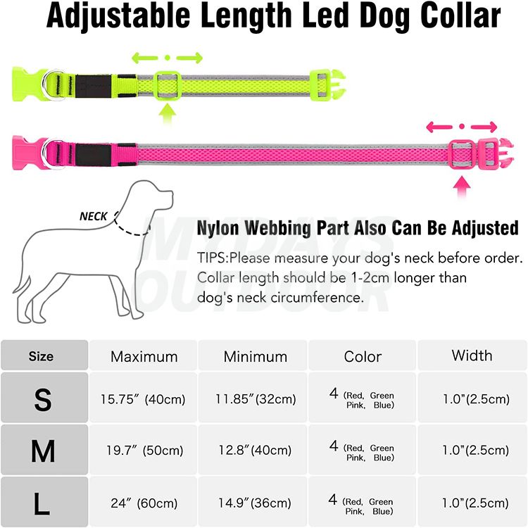Rechargeable LED Dog Collar MDSPH-006