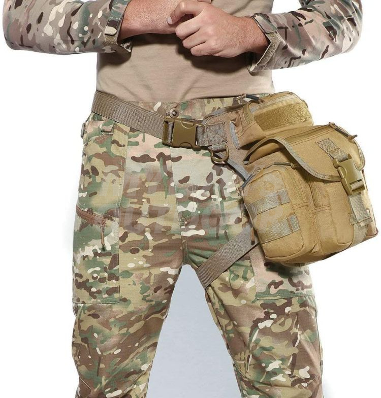 Waterproof Military Tactical Drop Leg Pouch Bag Cross Over Leg Rig MDSTA-7
