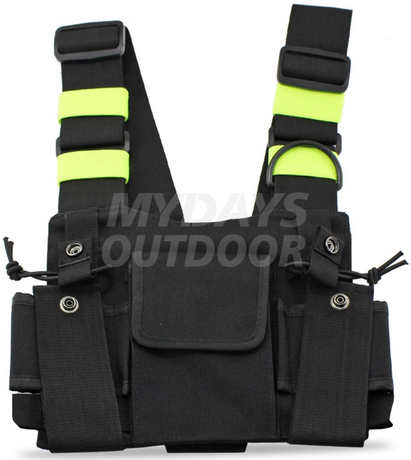 Radio Chest Harness Chest Front Pack Pouch Holster Vest Rig for Two Way Radio Walkie Talkie MDSSC-3
