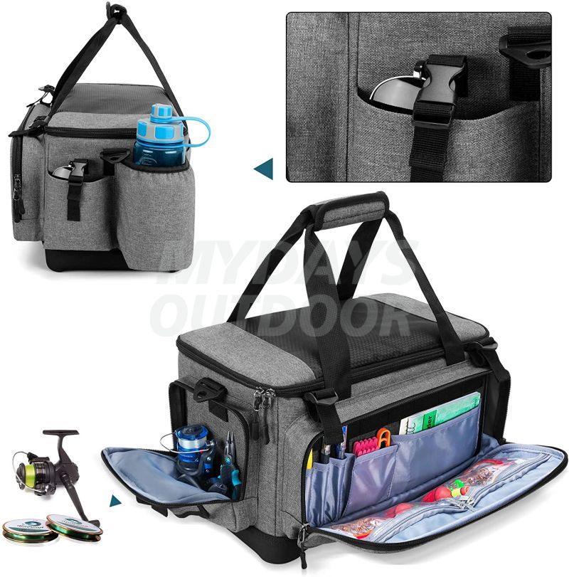 Soft Tackle Box Bag with Rod Holder Non-slip Base for Saltwater or Freshwater Fishing MDSFT-8