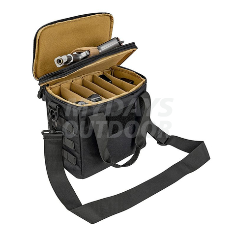 Tactical Gun Range Bag Deluxe polstret pistol Håndvåpen Magasinpose Duffle Bags med justerbare skillevegger MDSHR-8