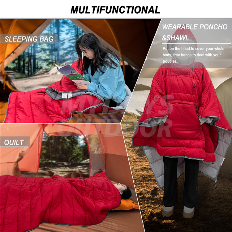 Wholesale Winter Wearable Hoodie Sleeping Bag Poncho Lazy Blanket MDSCH5