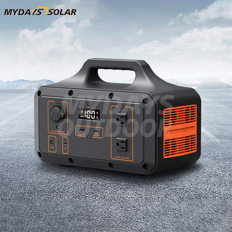 Portable Power Station 600W Solar Generator Backup Battery, 1000W AC Outlets/DC Ports MDSO-3