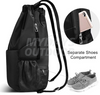 Gym Backpack String Bag with Shoe Compartment Waterproof Nylon Large Equipment Storage Sackpack MDSSB-3