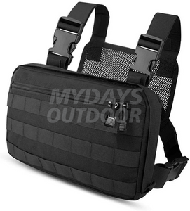 Molle Radio Chest Bag Tactical Chest Rig Molle Radio Chest Harness Holder Holster Vest for Two Way Radio Walkie Talkies MDSSC-4
