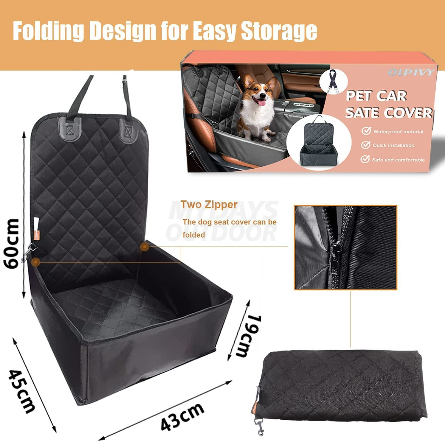 Pets Hammock with Hard Boards for Front Seat MDSCC-002