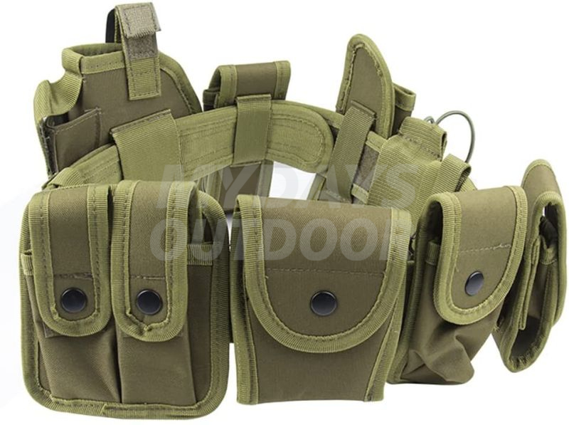 Taktisk taljebælte med 10 stk. tasker hylstersæt Militært brugsbælte MDSTA-8