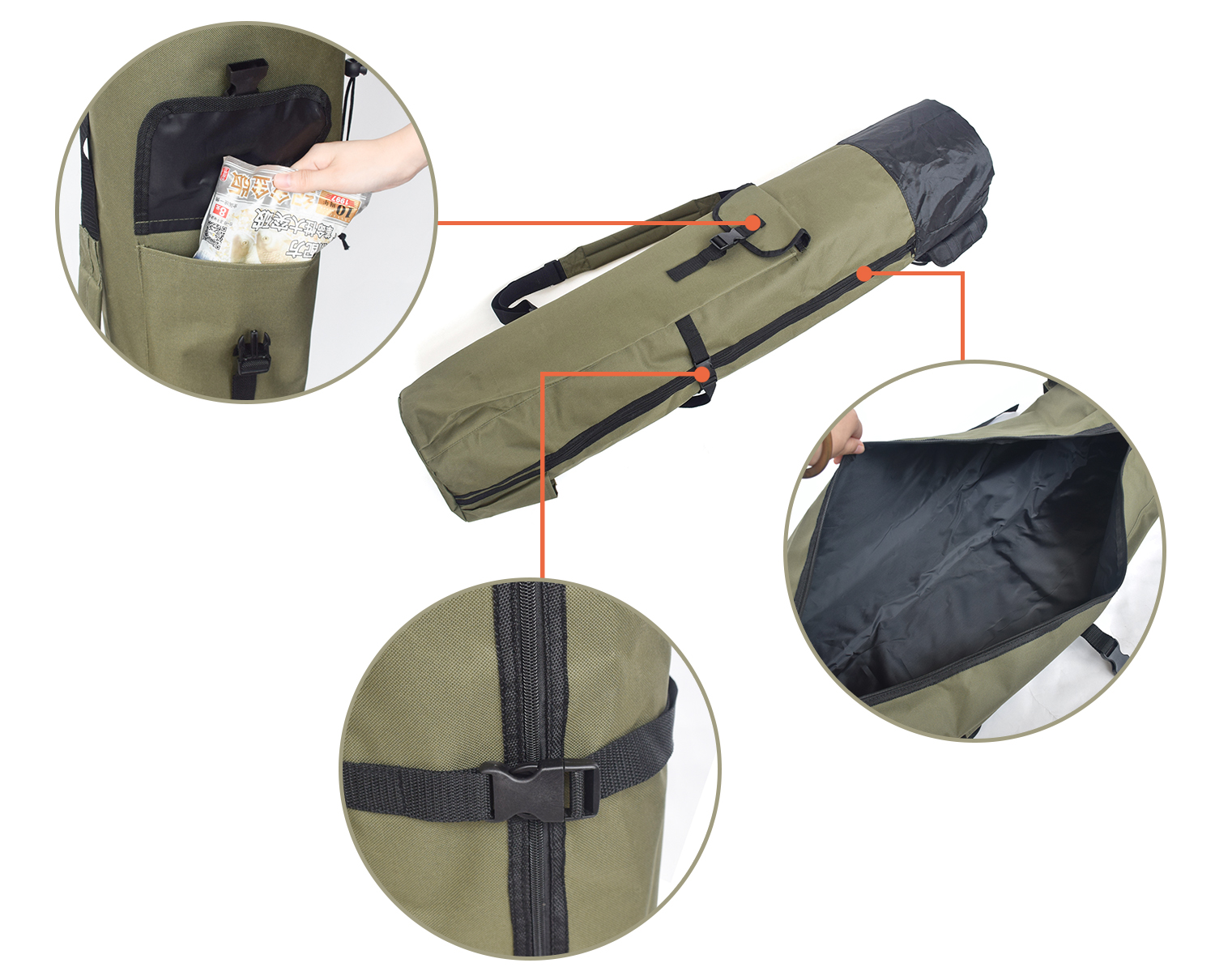 Detalles de la bolsa para caña de pescar MSDFR-11