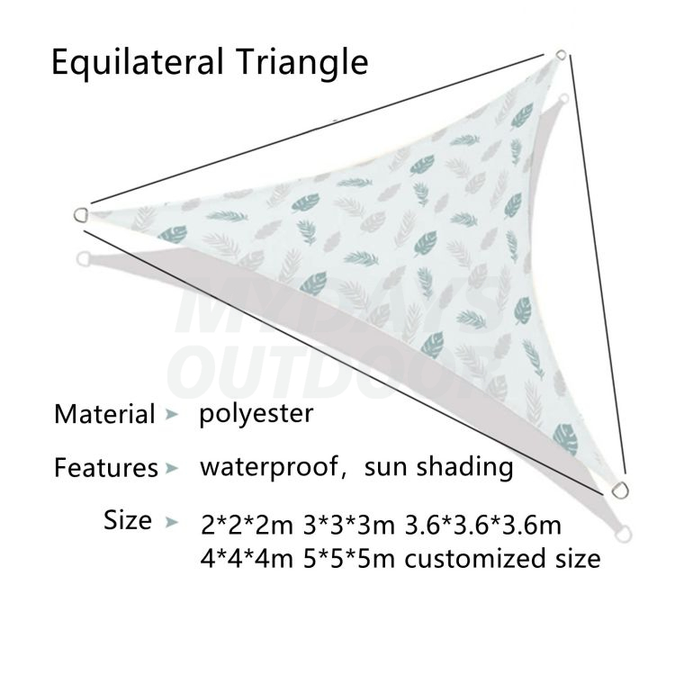 Triangle Sun Shade Sail for Patio UV Block for Outdoor Facility and Activities MDSGS-1