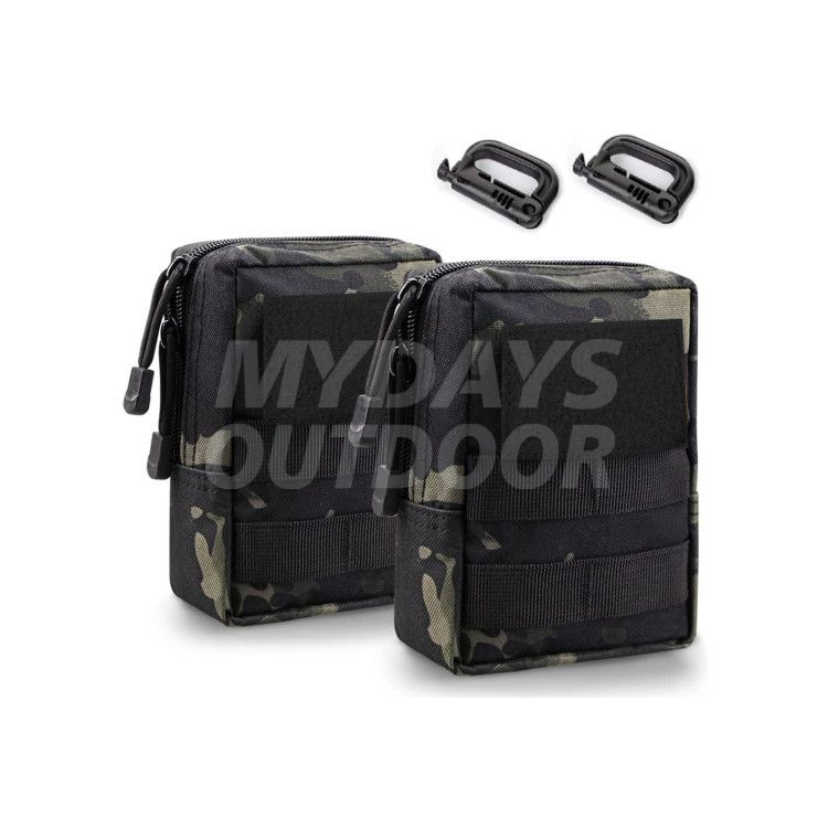 Tactical Molle Pouches 2 Pack Tactical Waist Bag Water-Resistant Small Pouch Bags with D-Ring Hooks MDSHA-3