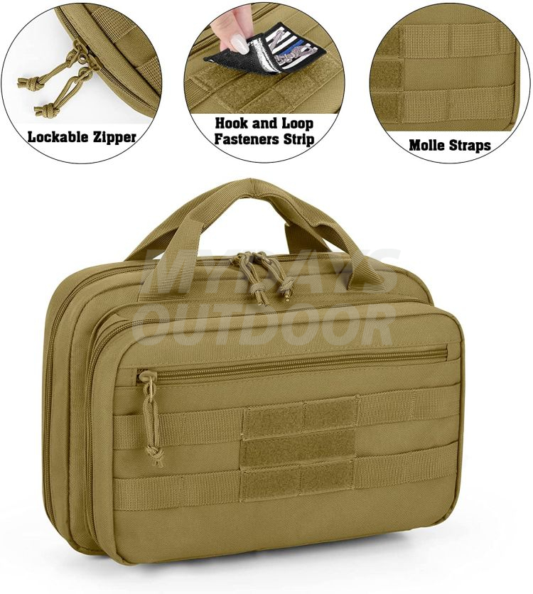 Tactical Gun Range Bag with 2 Handguns Capacity Soft Pistol Case for Handguns MDSHR-4