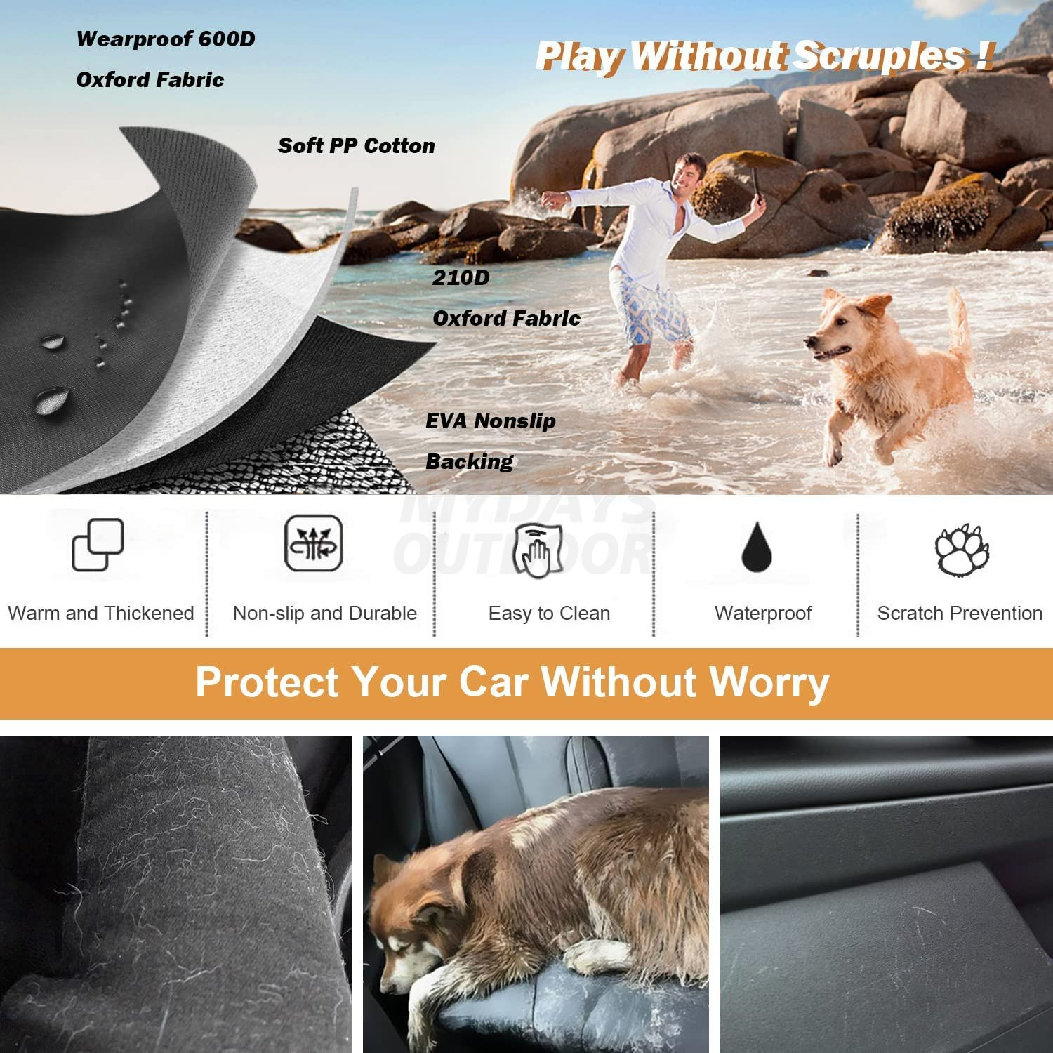 Pets Hammock with Hard Boards for Front Seat MDSCC-002