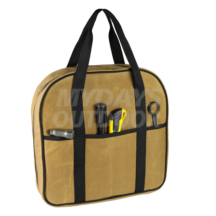 Waxed Canvas Cable Management Storage Organizer Bag MDSOT-6